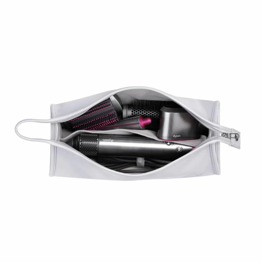 BUBM Portable Travel Carrying Case Organizer for Dyson Airwrap Styler & Shark Flexstyle, Silver Storage Bag for Hair Styler Accessories and Attachments