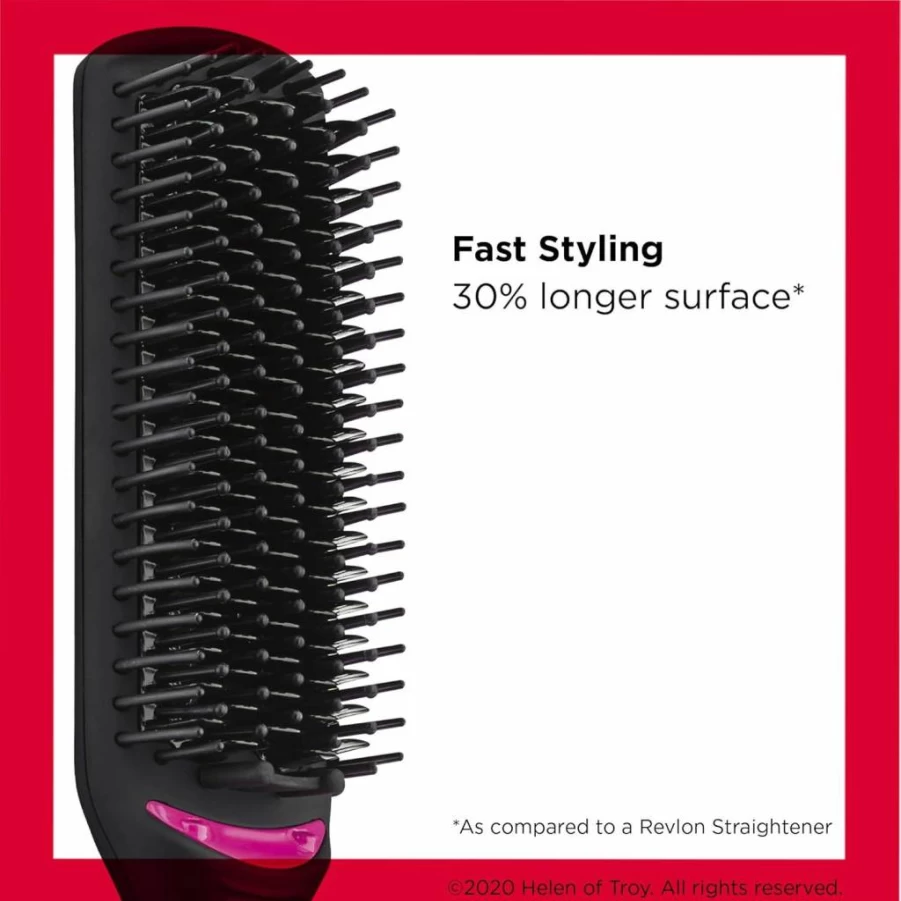 Revlon One-Step Heated Straightening Brush with Ion Technology for Frizz-Free, Shiny Hair – Salon Smoothing at Home