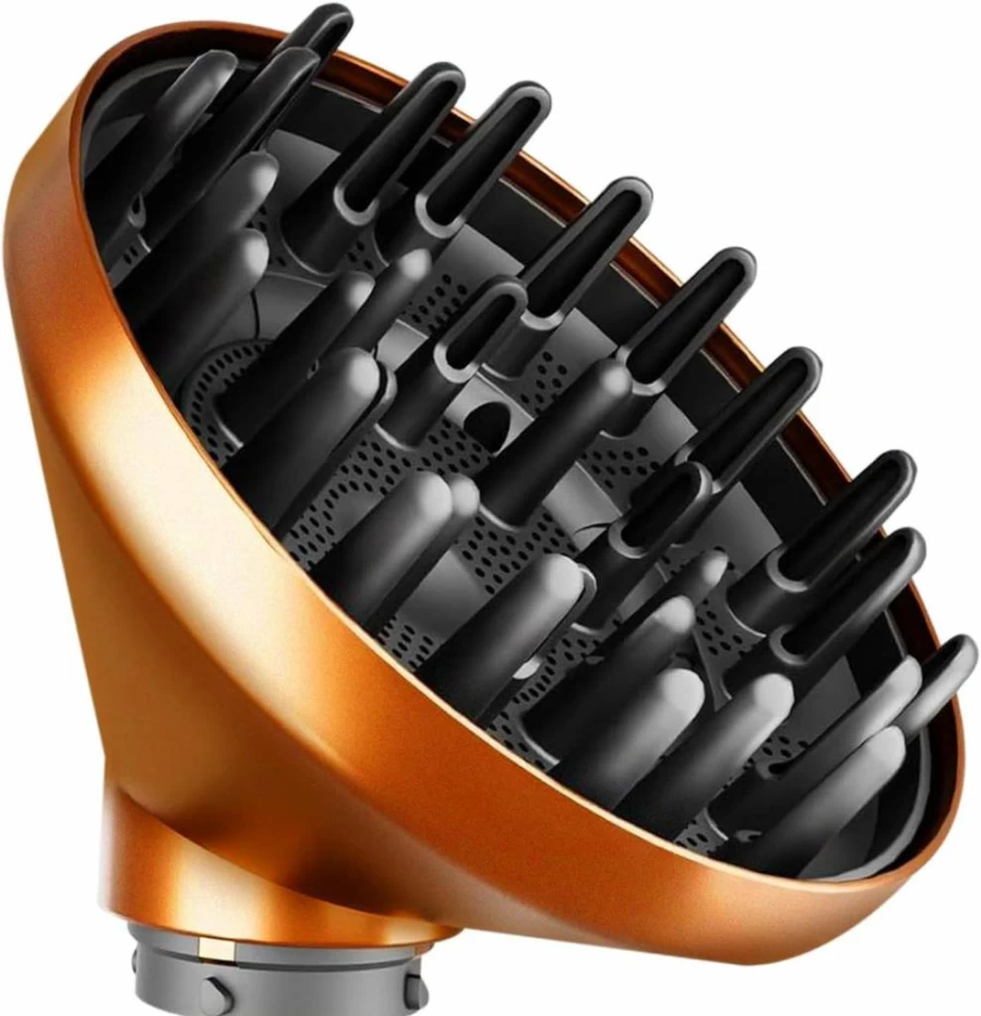 Vivnoon Upgraded Hair Dryer Diffuser Attachment for Dyson Airwrap Styler HS05 HS03 HS01, Large Gold Diffuser Nozzle Accessory