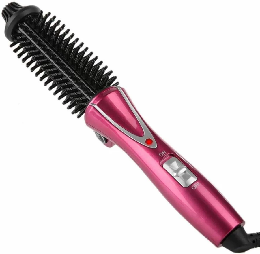 ZJchao 30W Ceramic Hair Curler Brush - Foldable Hot Air Styling Brush for Volume, Soft Curls & Salon Finish, Lightweight Volumizing Paddle Brush with Fast Heating (US)