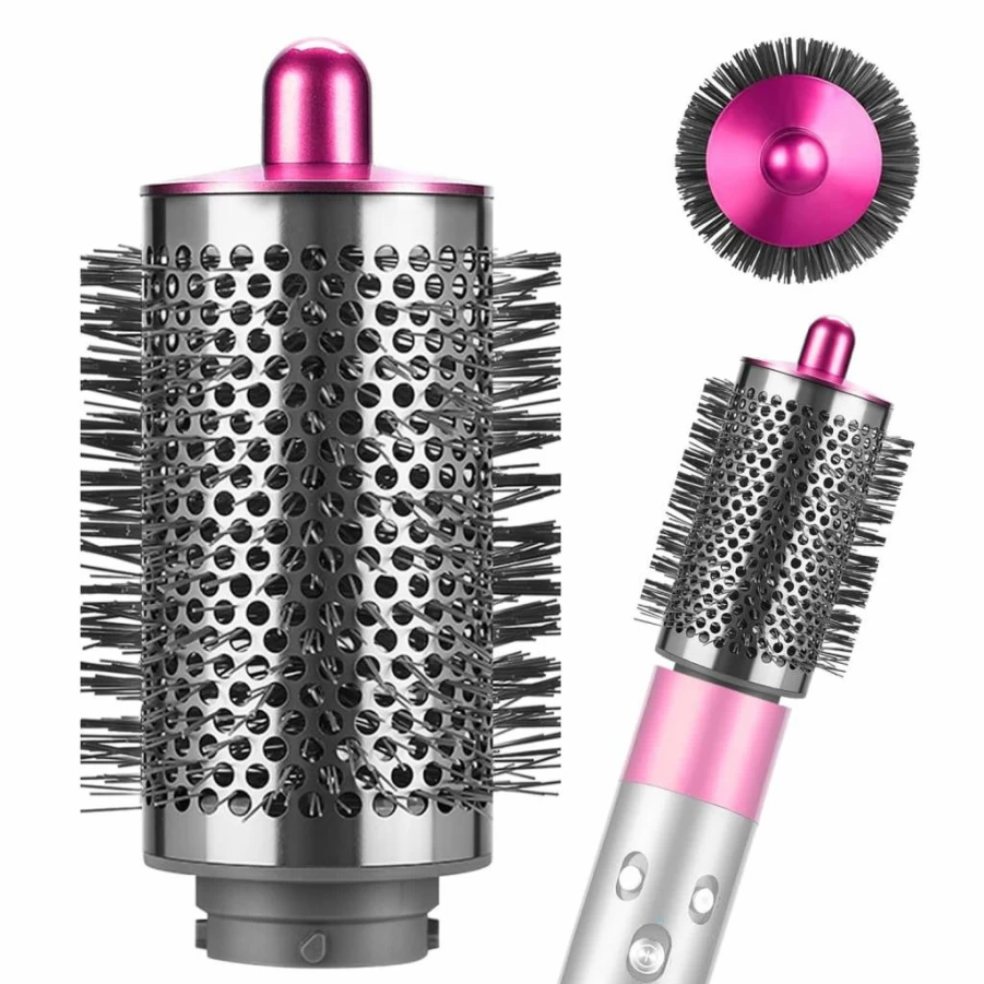 SAZIKA Large Round Volumizing Brush Attachment for Dyson Airwrap HS01 HS05 HS08, Smoothing & Curly Styling Hair Tool, Nickel/Copper Big Round Volumizer for Dyson Airwrap Styler