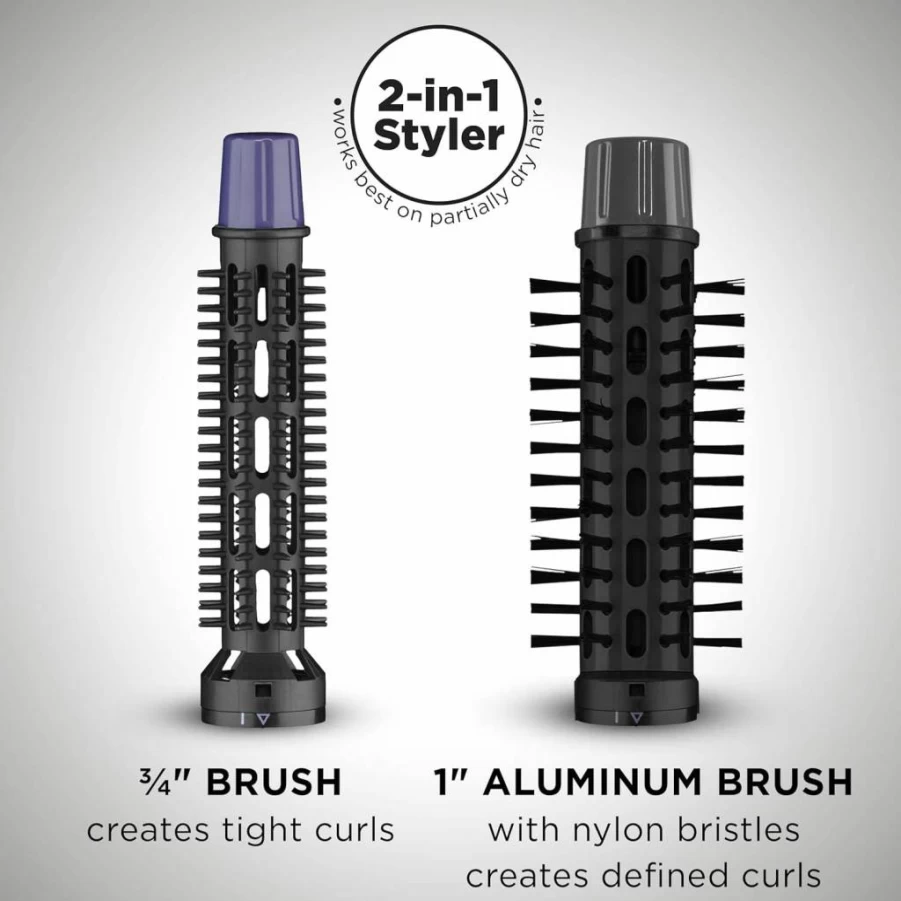 Conair 2-in-1 Hot Air Brush & Curling Iron for Voluminous Hair Styling