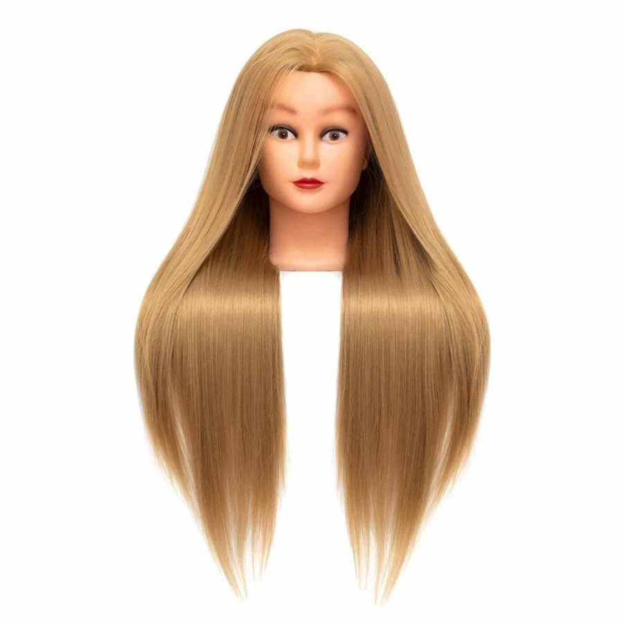 Rruaneal 16 Inch Mannequin Head with 100% Human Hair for Hairstyling Training, Cosmetology Practice Doll with Free Clamp Holder - #4 Brown