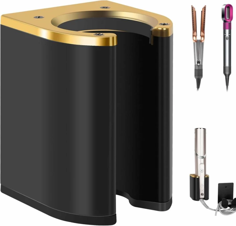 Fippkargo Universal Hair Styler Holder Wall Mount for Dyson Airwrap, Airstrait, Shark Flexstyle & Curling Irons - Bathroom Vanity Organizer