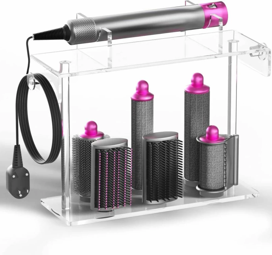 YeWink Acrylic Dyson Airwrap Holder - Countertop Storage Stand for Dyson Styler & Accessories - Space-Saving Beauty Organizer for Bathroom or Desktop