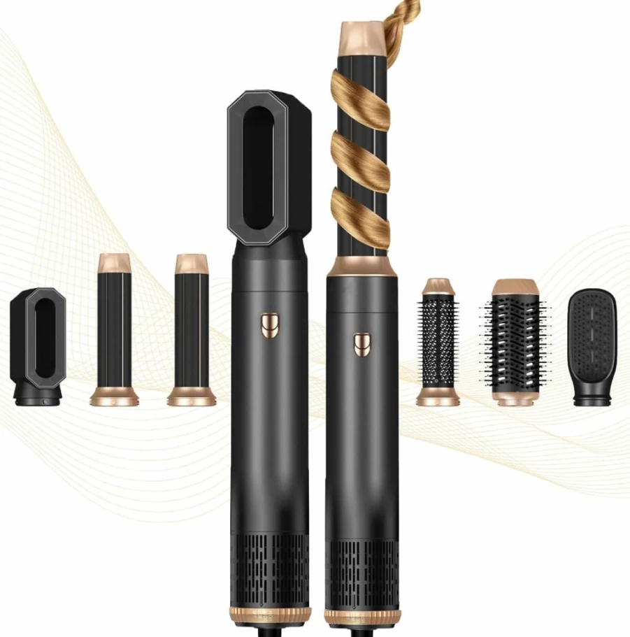 Yitrust 6-in-1 Ionic Hair Dryer Brush with Hot Air Styler, Oval Blow Dryer & Curler for Straightening & Volumizing Hair