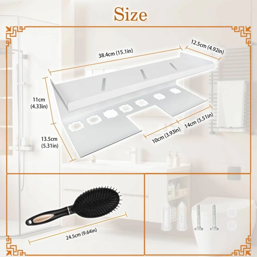 Yimerlen Wall Mount Storage Rack for Dyson Airwrap | Holder for Curling Iron Attachments & Styler | White SUS304 Organizer