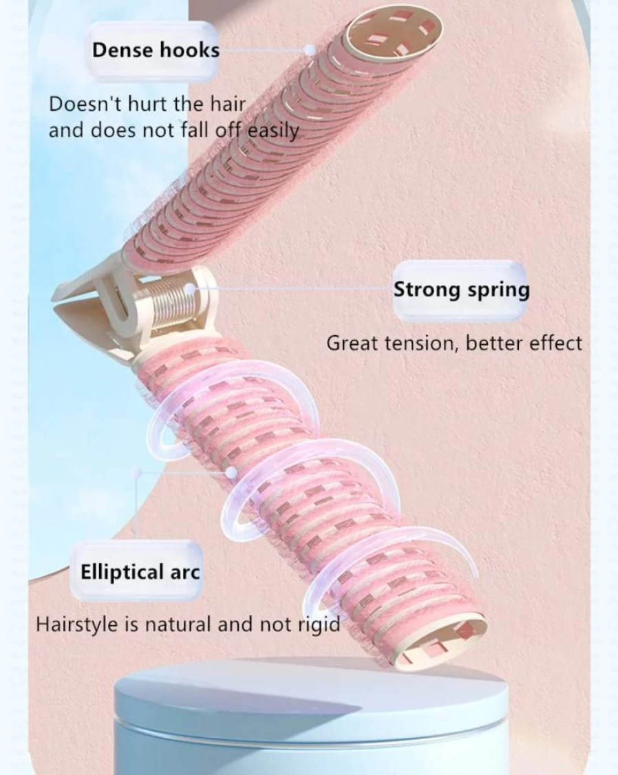 U/D 6-Pack Volumizing Hair Root Clips for Long & Short Hair, No-Heat Curling Rollers, Travel-Friendly Hair Styling Tools for Natural Fluffy Look