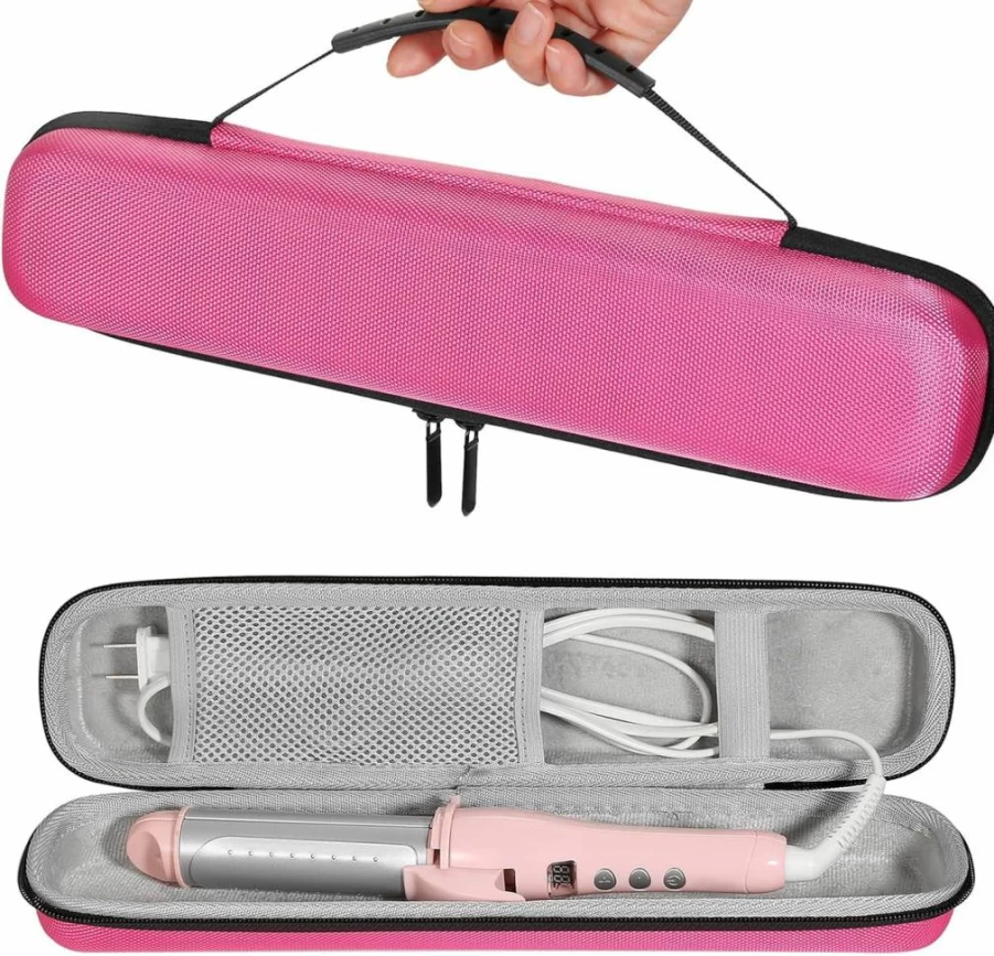 ZbFwmx Heat-Resistant Travel Case for Hair Straightener & Curling Iron - Portable Black Storage Bag for Flat Iron, Hot Comb & Styling Tools (Case Only)